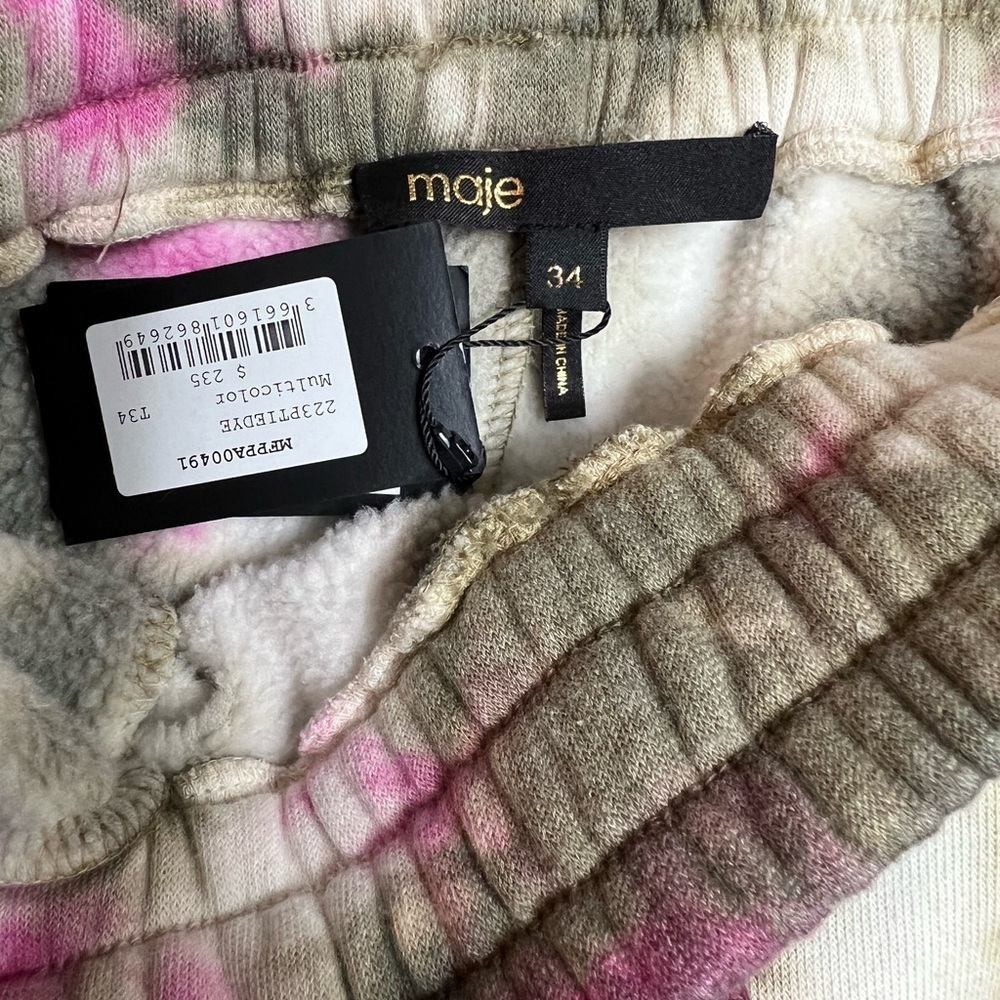 Maje Tie Dye Pink Green Women’s Sweatpants FR 34 US XS NWT - Picture 6 of 10
